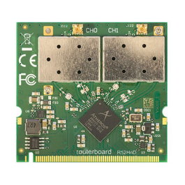 MikroTik R52HnD - Tarjeta de Red Wi-Fi Interna Mini PCI, 802.11n (Wi-Fi 4), Doble Banda 2.4/5 GHz, MMCX, Color Verde