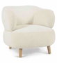 DKD Home Decor Butaca Blanco Natural Poliester Madera 70 x 80 x 70 cm