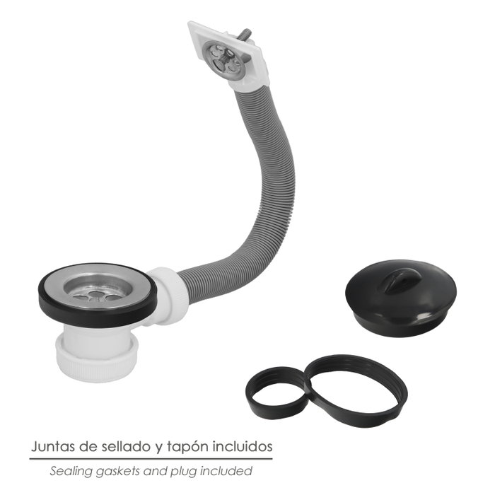ABRISA Válvula de Fregadero Ø70 mm 1 1/2 pulg con Rebosadero