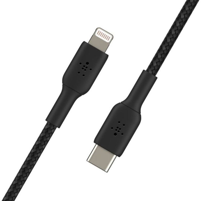 Belkin CAA004BT1MBK Cable USB-C a Lightning Boost Charge MFi 1m Trenzado Negro - Carga Rápida para iPhone, iPad Belkin CAA004BT1MBK Cable USB-C a Lightning Boost Charge MFi 1m Trenzado Negro - Carga Rápida para iPhone, iPad