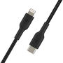 Belkin CAA004BT1MBK Cable USB-C a Lightning Boost Charge MFi 1m Trenzado Negro - Carga Rápida para iPhone, iPad