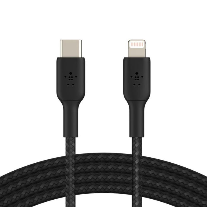 Belkin CAA004BT1MBK Cable USB-C a Lightning Boost Charge MFi 1m Trenzado Negro - Carga Rápida para iPhone, iPad Belkin CAA004BT1MBK Cable USB-C a Lightning Boost Charge MFi 1m Trenzado Negro - Carga Rápida para iPhone, iPad