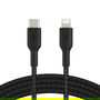 Belkin CAA004BT1MBK Cable USB-C a Lightning Boost Charge MFi 1m Trenzado Negro - Carga Rápida para iPhone, iPad