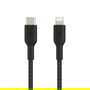 Belkin CAA004BT1MBK Cable USB-C a Lightning Boost Charge MFi 1m Trenzado Negro - Carga Rápida para iPhone, iPad