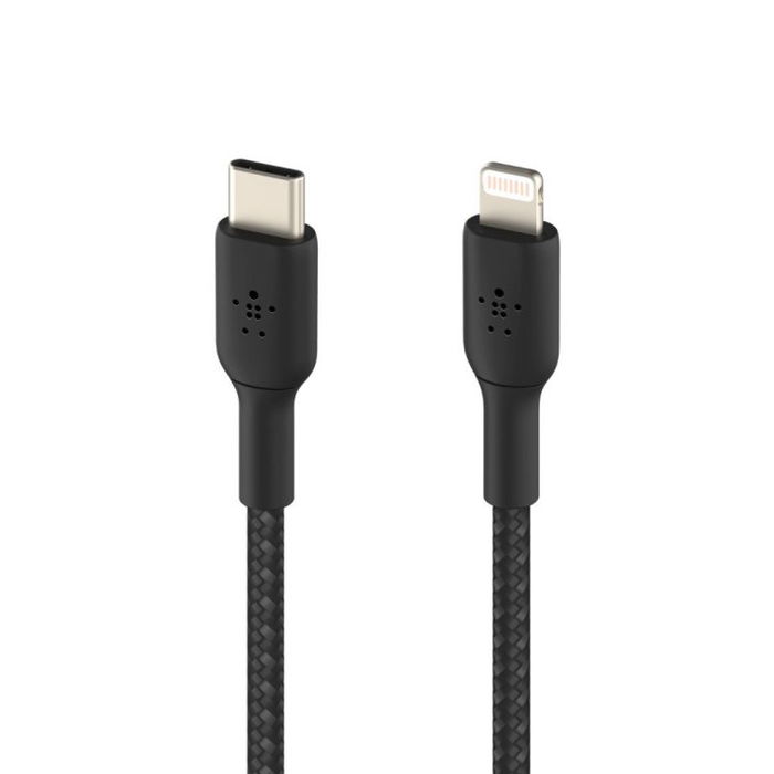 Belkin CAA004BT1MBK Cable USB-C a Lightning Boost Charge MFi 1m Trenzado Negro - Carga Rápida para iPhone, iPad Belkin CAA004BT1MBK Cable USB-C a Lightning Boost Charge MFi 1m Trenzado Negro - Carga Rápida para iPhone, iPad