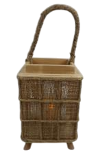 DKD Home Decor Portavelas de Yute y Cristal Natural