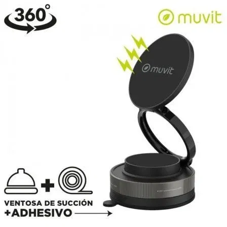 Soporte de Móviles para Coche Muvit MCCHL0035 Negro Soporte de Móviles para Coche Muvit MCCHL0035 Negro