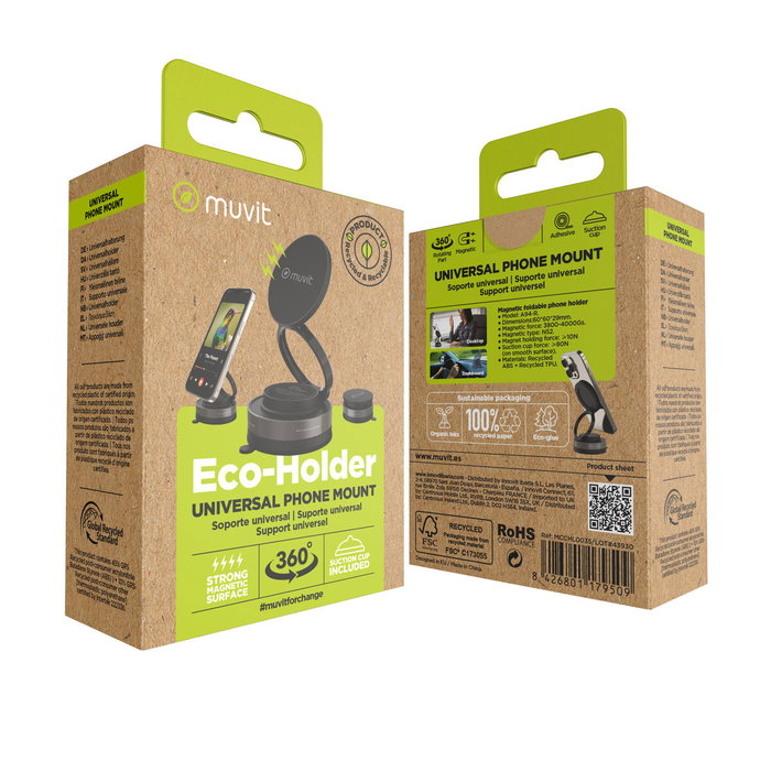 Muvit For Change Soporte de Smartphone para Coche MCCHL0035 Negro