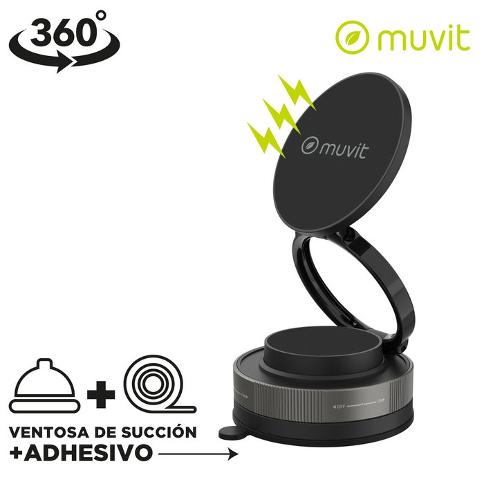 Muvit For Change Soporte de Smartphone para Coche MCCHL0035 Negro