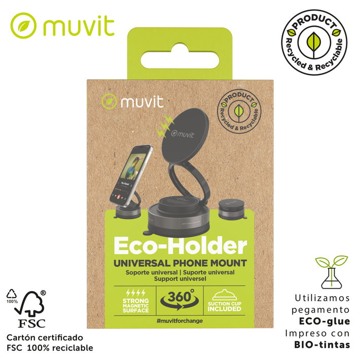 Muvit For Change Soporte de Smartphone para Coche MCCHL0035 Negro