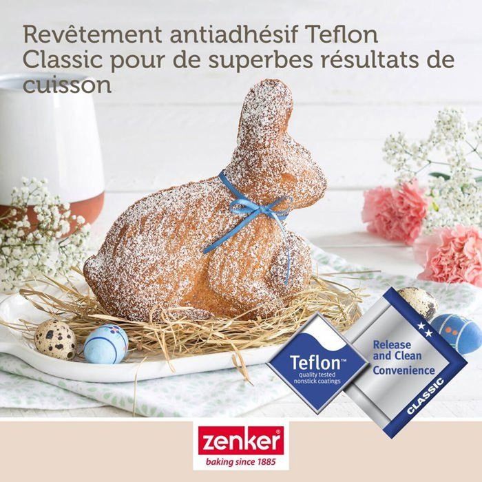 Zenker Juego de 2 moldes para tartas 3D forma de conejo de Pascua 600 ml
