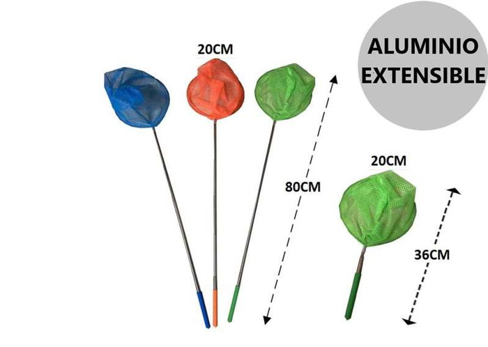 Poessa Salabre de Aluminio Extensible 36x80x20 cm Naranja, Azul o Verde - Modelos Surtidos