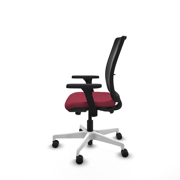 PIQUERAS Y CRESPO Silla de oficina Haches con mecanismo Sincro/Traslack, Granate y Negro
