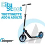 Patinete mecánico - Adulto/Teen - Beeper City Scoot - Ruedas de 8'' - Suspensión delantera - Cuadro negro - Con freno de manillar
