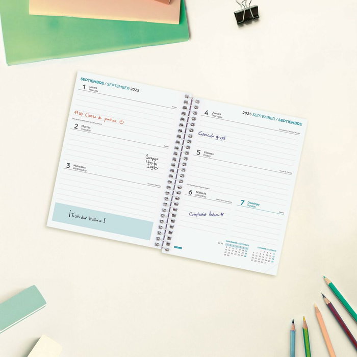 Finocam Agenda Escolar 2025-2026 Cool Verde 120x164 mm
