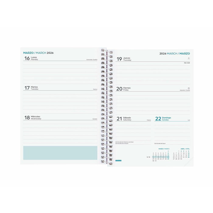 Finocam Agenda Escolar 2025-2026 Cool Verde 120x164 mm