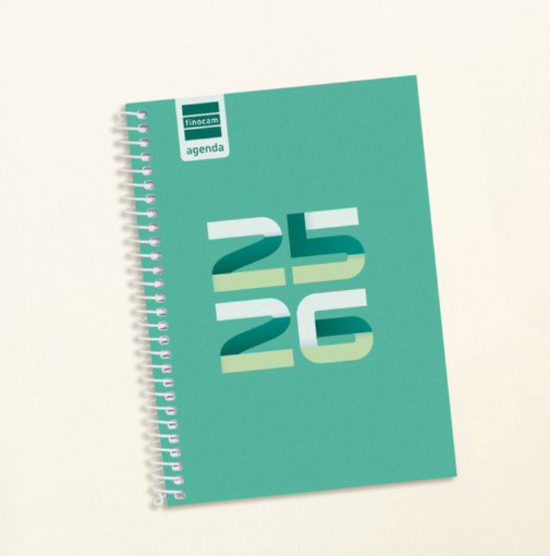 Finocam Agenda Escolar 2025-2026 Semana Vista Horizontal Verde 120x164mm Ref. 645000926