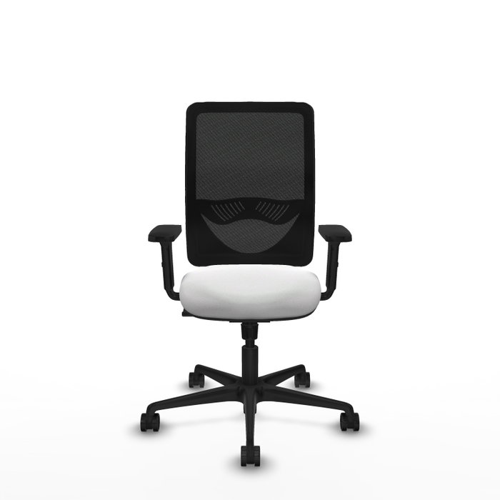PIQUERAS Y CRESPO Silla de oficina Zulema con mecanismo Sincro, Tela Blanca y Malla Negra PIQUERAS Y CRESPO Silla de oficina Zulema con mecanismo Sincro, Tela Blanca y Malla Negra