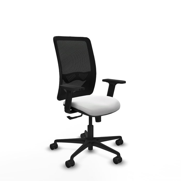 PIQUERAS Y CRESPO Silla de oficina Zulema con mecanismo Sincro, Tela Blanca y Malla Negra PIQUERAS Y CRESPO Silla de oficina Zulema con mecanismo Sincro, Tela Blanca y Malla Negra