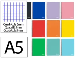 Liderpapel Cuaderno Espiral A5 Micro Witty Tapa Dura 120 Hojas 90gr Cuadro 5mm Colores Surtidos