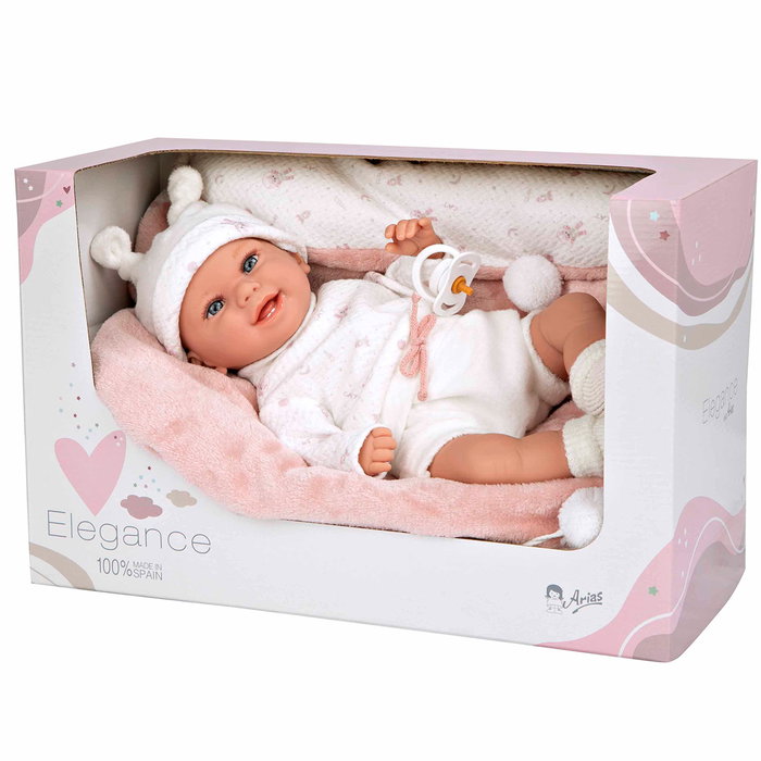 Muñecas Arias Muñeca Elegance Babyto de 35 cm Rosa con Manta