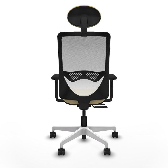 PIQUERAS Y CRESPO Silla de oficina Zulema con mecanismo Sincro/Traslack, Similpiel Crema y Malla Blanco PIQUERAS Y CRESPO Silla de oficina Zulema con mecanismo Sincro/Traslack, Similpiel Crema y Malla Blanco