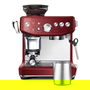 Sage SES876RVC4EEU1 Cafetera Barista Express Impress™ Acero Red Velvet, Café de Grano a Espresso en Menos de un Minuto con Sistema Impress Puck™