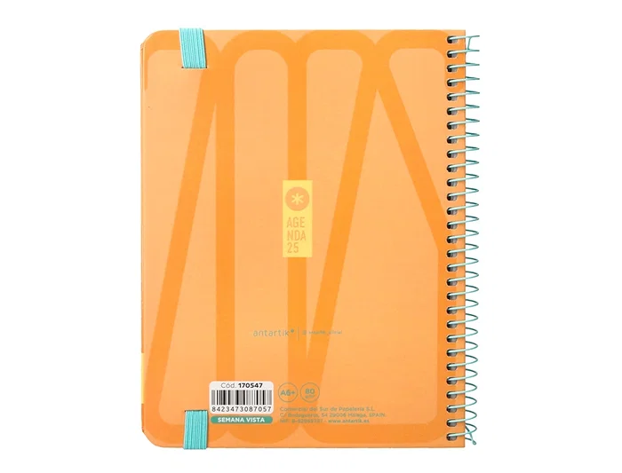 Antartik Agenda Bold 2025 Semana Vista A6 Espiral Papel 80gr Tapa Soft Touch Colores Surtidos Azul Melocotón + Pegatinas Antartik Agenda Bold 2025 Semana Vista A6 Espiral Papel 80gr Tapa Soft Touch Colores Surtidos Azul Melocotón + Pegatinas