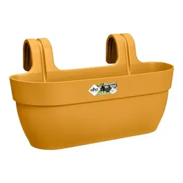 Elho Vibia Campana Easy Hanger Large Maceta Balcón Exterior Amarillo Miel L 24.1 x W 46 x H 26.5 cm