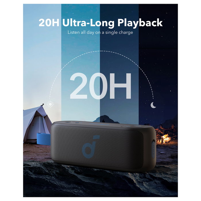 Anker Soundcore Select 3 Altavoz Inalambrico Portatil Bluetooth 5.0 IPX7 Resistente al Agua, 16W, 20h Bateria, Gris o Azul - Referencia Soundcore Select 3