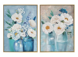 DKD Home Decor Cuadro Lienzo Jarrones 2 Surtido 60x3,5x80 cm