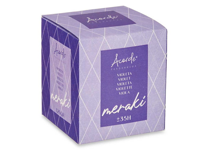 Acorde Vela Vaso 120 g Violeta 7 x 8 x 7 cm (Set de 12)