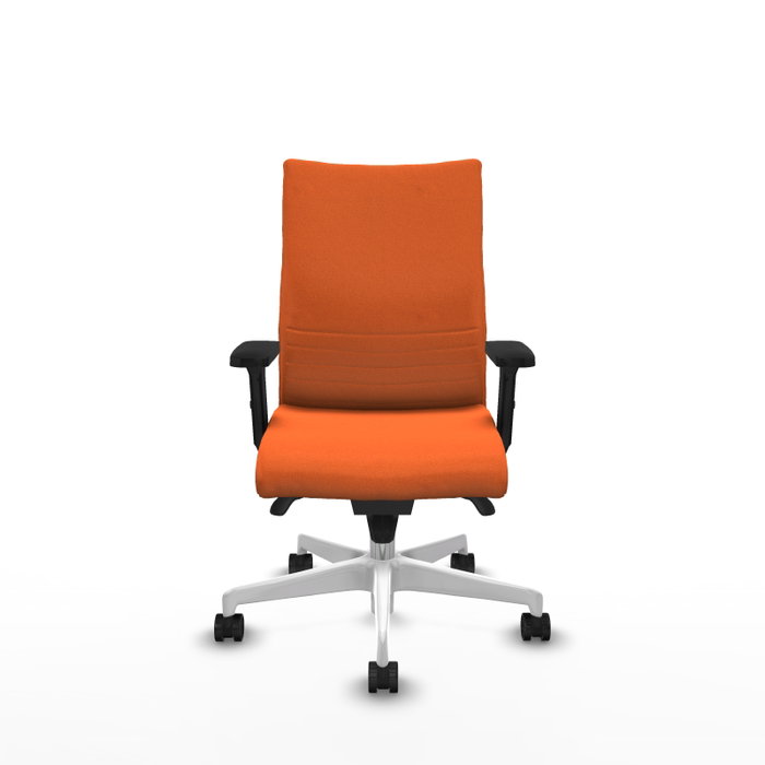 PIQUERAS Y CRESPO Silla Albacete confidente Naranja con Mecanismo Sincro y Base Blanca