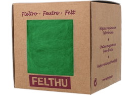 Felthu Fieltro de lana verde fuerte 100gr. aprox.