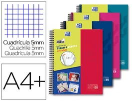 Oxford Europeanbook 5 Cuaderno espiral write&erase School Classic Din A4+ 120 hojas cuadro 5 mm con margen