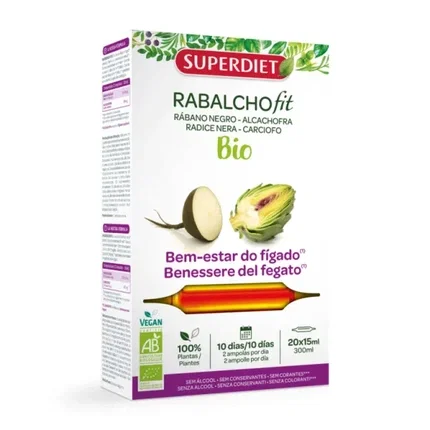 SUPERDIET RABALCHOFIT BIO (Rábano Negro + Alcachofa) 20 ampollas