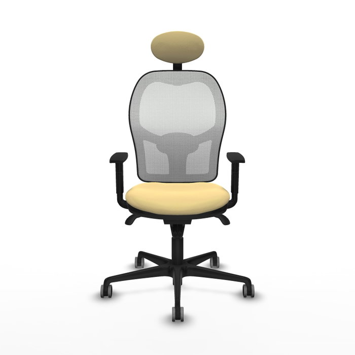 PIQUERAS Y CRESPO Silla de oficina Jorquera con mecanismo Sincro, Crema y Blanco PIQUERAS Y CRESPO Silla de oficina Jorquera con mecanismo Sincro, Crema y Blanco