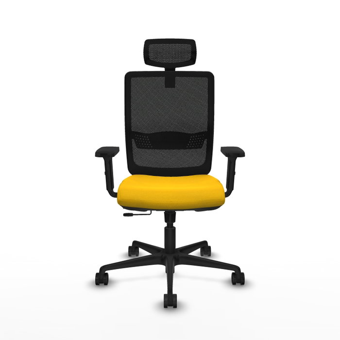 PIQUERAS Y CRESPO Silla de oficina Haches con mecanismo Sincro/Traslack, Amarillo y Negro