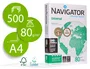 Navigator Papel Din A4 80 Gramos Paquete 500 Hojas | 100% Libre de Atascos, Calidad UHD, Blanco, Certificado Ecolabel y FSC