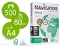 Navigator Papel Din A4 80 Gramos Paquete 500 Hojas | 100% Libre de Atascos, Calidad UHD, Blanco, Certificado Ecolabel y FSC