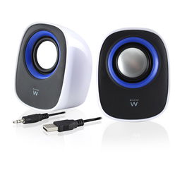 Ewent Altavoz Ew3513 - Altavoces Estéreo 2.0, 5W RMS, Alimentación USB para PC, Portátil, Smartphone, Tableta y MP3