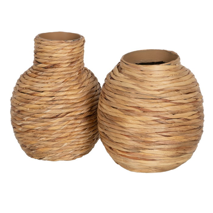 Jarrón Fibra Natural Decoración 26 X 26 X 27 cm