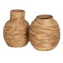 Jarrón Fibra Natural Decoración 26 X 26 X 27 cm