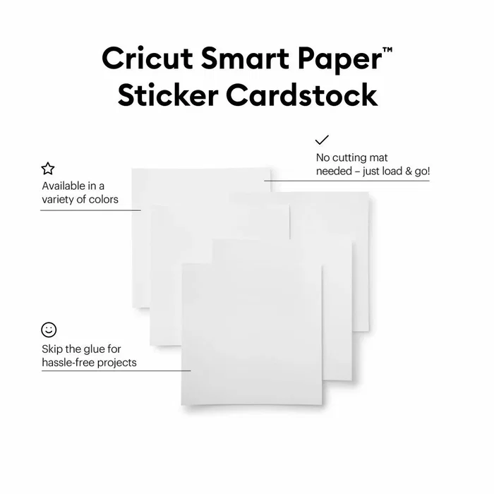 Cricut Smart Paper Bloc de hojas de papel para bellas artes, 10 hojas, 210 g/m², textura alisada, color blanco, 30.5x30.5 cm