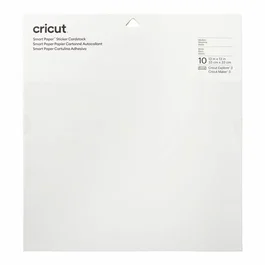 Cricut Smart Paper Bloc de hojas de papel para bellas artes, 10 hojas, 210 g/m², textura alisada, color blanco, 30.5x30.5 cm