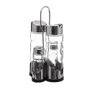 5Five Conjunto de Aceitera, Vinagrera, Salero y Pimentero para Hostelería - Recipientes de Cristal con Tapón Acero Inoxidable, 18 cl y 35 g, 11 x 10.5 x and 21 cm