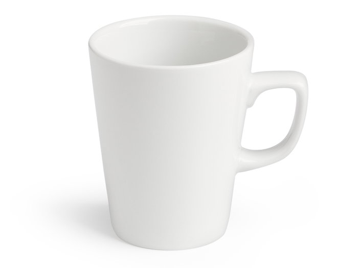 Vessia Taza de Porcelana Blanca 350 ml con Plato 14.5x14.5 cm - Dimensiones Taza 12x8x8.7 cm (Set de 36)