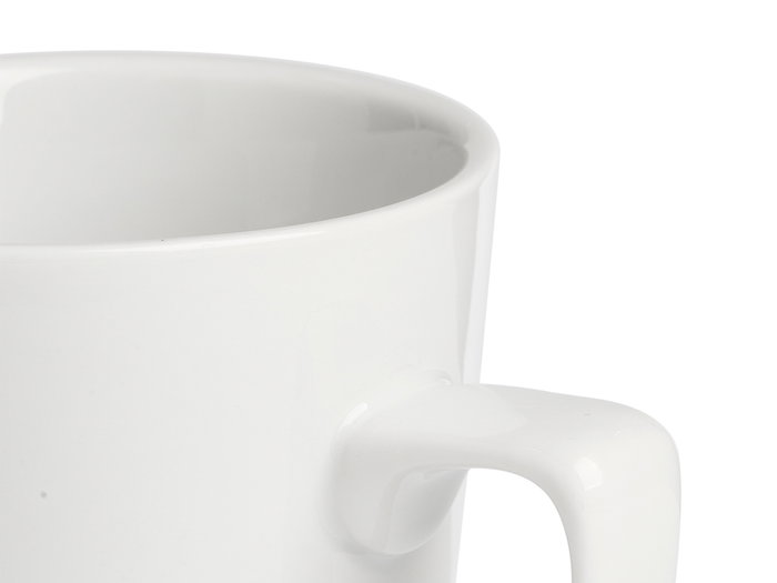 Vessia Taza de Porcelana Blanca 350 ml con Plato 14.5x14.5 cm - Dimensiones Taza 12x8x8.7 cm (Set de 36)