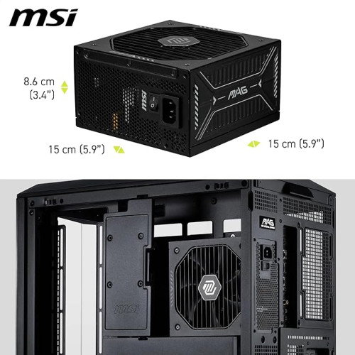 MSI MAG A1000GLS 306-7ZP1B21-CE0 Fuente de Alimentación PCIE5 1000W 80 Plus Gold Modular ATX