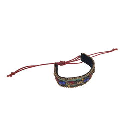 Darli-Jeims Pulsera Darli con Piedras y Oro Oscuro Estilo Streetwear
